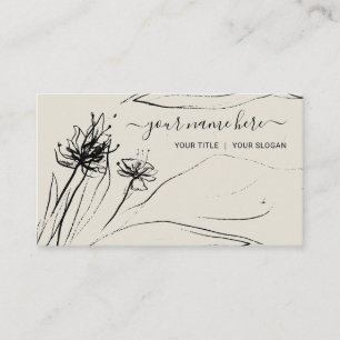 Carte De Visite Croquis de fleurs Élégant papier à poutres