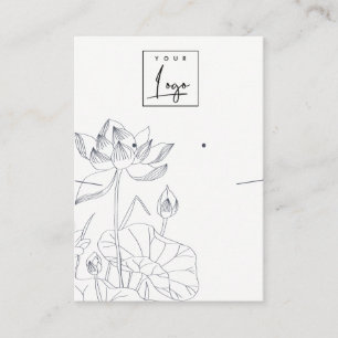 Carte De Visite Croquis floral Nénuphar minimal avec collier