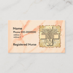 Carte De Visite Cross Caduceus ER Nurse