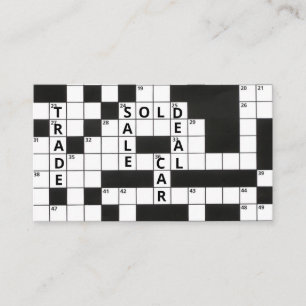 Carte De Visite Crossword Puzzle Car Dealer Business
