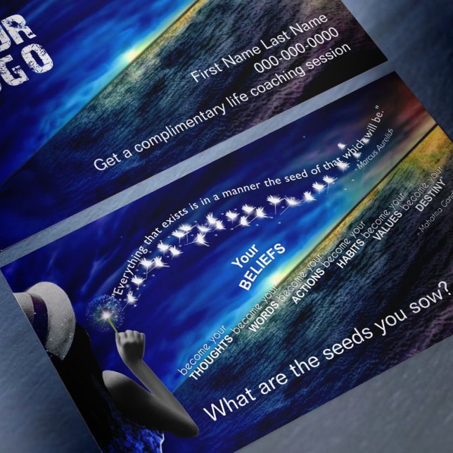 Carte De Visite Croyance - Les graines que vous semez et vos objec (Belief business cards with two powerful quotes for coaching)