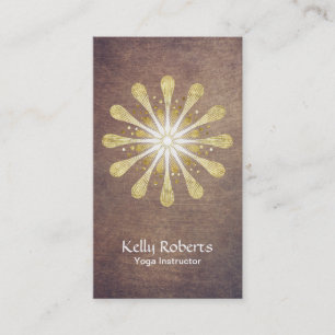 Carte De Visite Cru de mandala de Lotus d'or de yoga et de