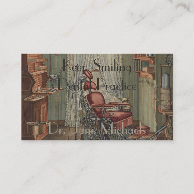 Carte De Visite Cru dentaire de gouache d'aquarelle de salle (Devant)