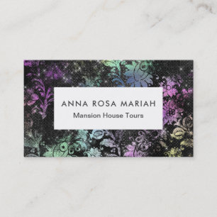 Carte De Visite Cru floral moderne de parties scintillantes de