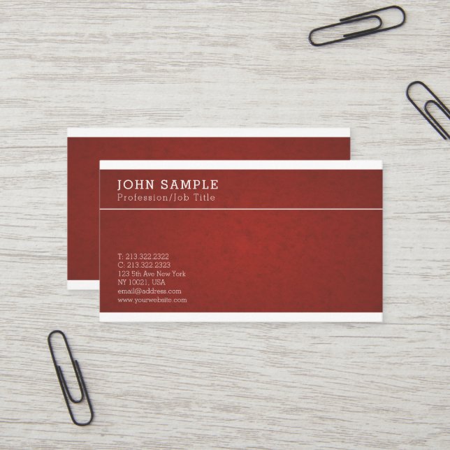 Carte De Visite Cru simple professionnel sophistiqué (Devant/Arrière en situation)