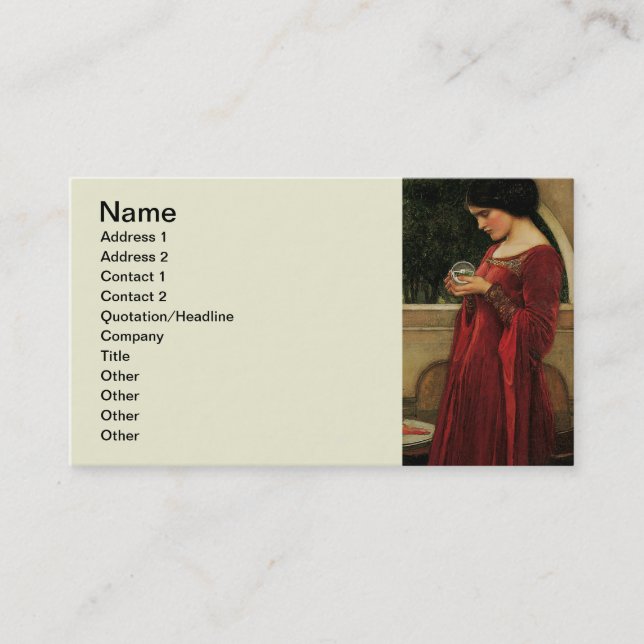 Carte De Visite Crystal Ball Woman Waterhouse Peinture (Devant)