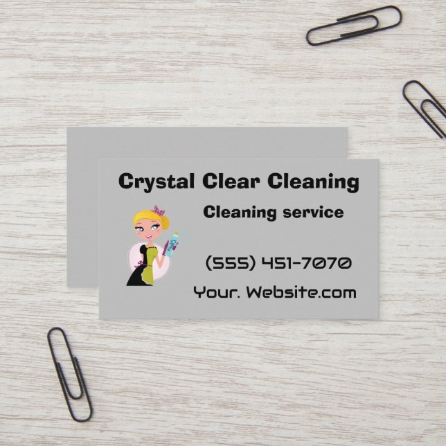 Carte De Visite Crystal clear cleaning  (Devant/Arrière en situation)