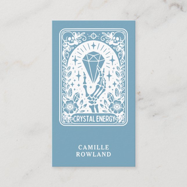 Carte De Visite Crystal Energy Healer bleu (Devant)