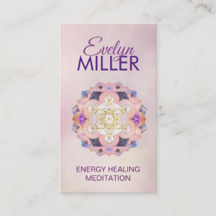 Carte De Visite Cube de Metatron en Gemstone lotus Géométrie sacré