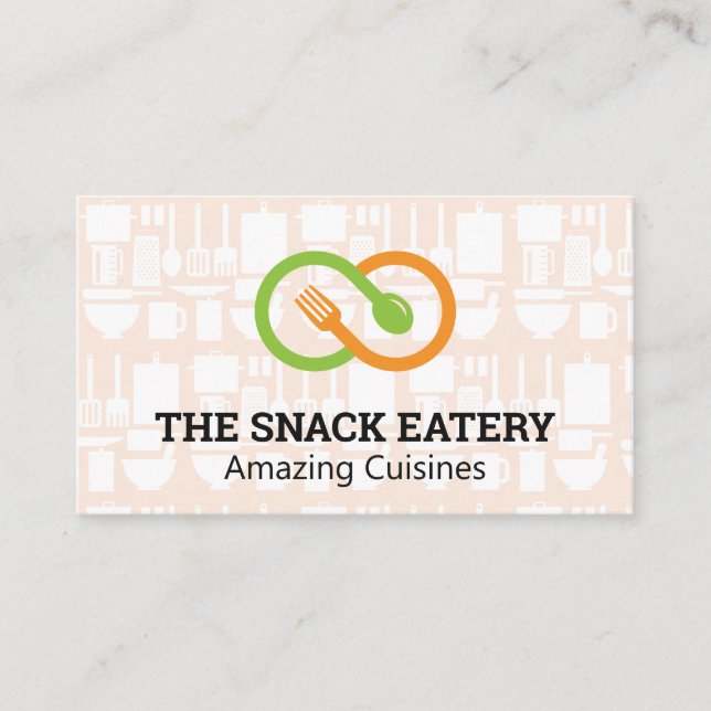 Carte De Visite Cuillère à fourche | Restaurant Ustensiles de cuis (Devant)