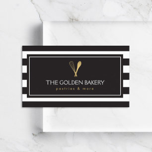 Carte De Visite Cuillère à Whisk Or Gratté Luxe Boulangerie Logo, 