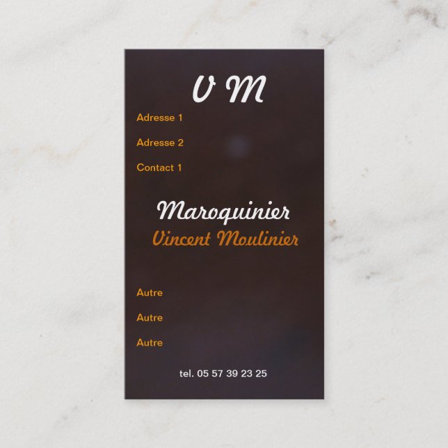 Carte de visite cuir (Devant)