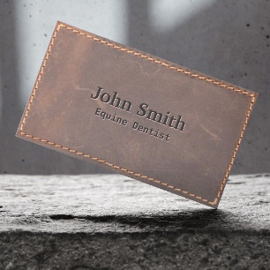 Carte De Visite Cuir à coudre Vintage pour dentiste équin