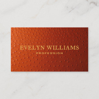 Carte De Visite Cuir Autruche Orange Or Moderne