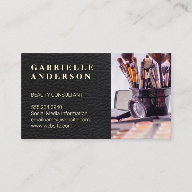 Carte De Visite Cuir | Beauty Fashion Stylist (Devant)