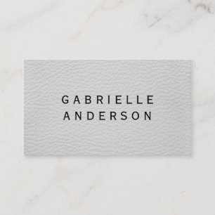 Carte De Visite Cuir blanc élégant professionnel avec texte gras