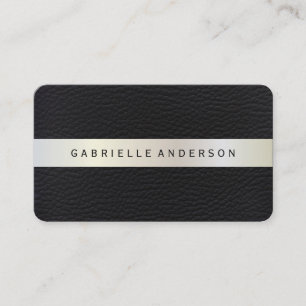 Carte De Visite Cuir élégant avec finition métallique de luxe