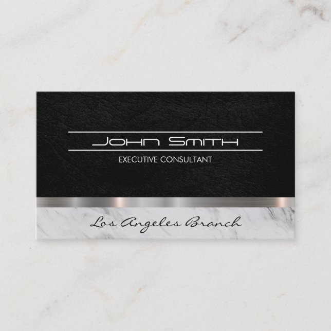 Carte De Visite Cuir et marbre avec finition métallique (Devant)