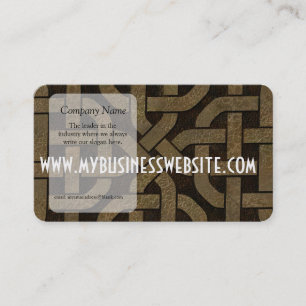 Carte De Visite Cuir léger sur le noeud celtique noir