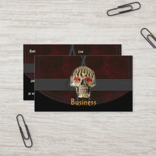 Carte de visite cuir noir ceinture rouge marron cr