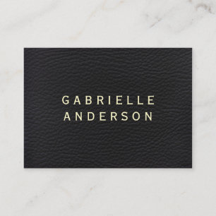 Carte De Visite Cuir noir élégant professionnel avec texte gras