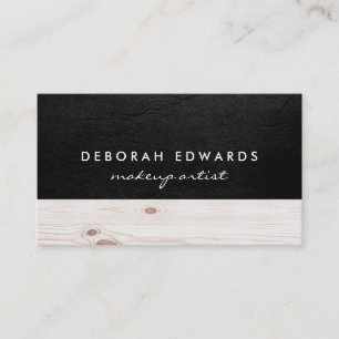 Carte De Visite Cuir noir exquis   Bois