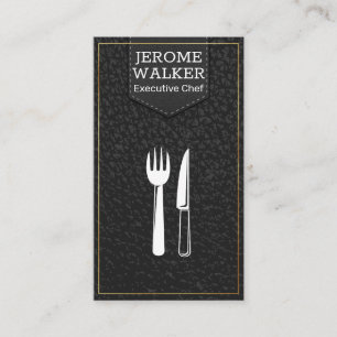 Carte De Visite Cuir noir   Sangle pointillé