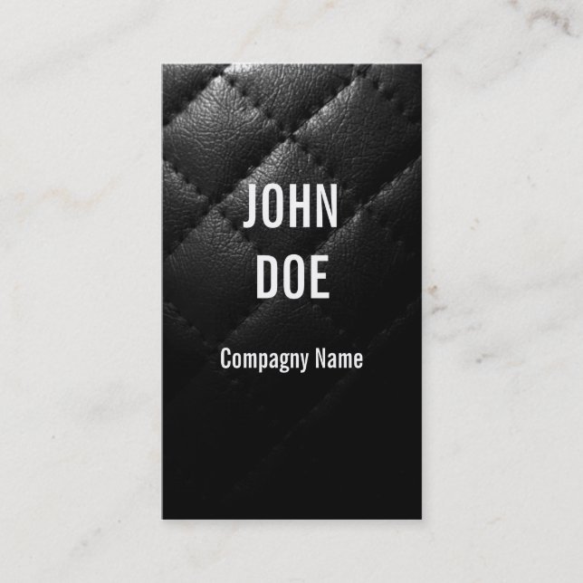 Carte De Visite Cuir piqué par noir (Devant)