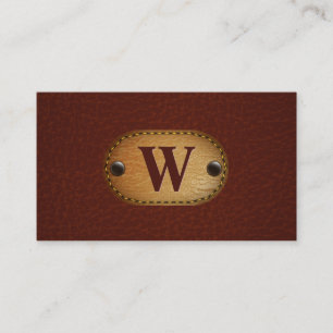 Carte De Visite Cuir rouge foncé   Épinglage en cuir Brown