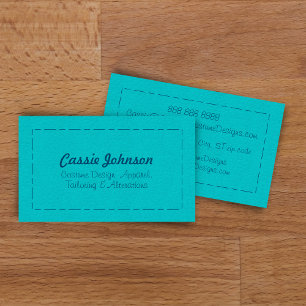 Carte De Visite Cuir Turquoise Moderne Faux