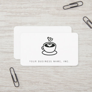 Carte De Visite Cuisant la tasse à la vapeur de café avec la