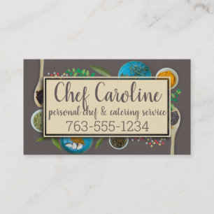 Carte De Visite Cuisine à base d'herbes épices chef cuisinier ga