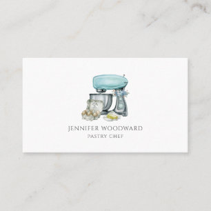 Carte De Visite Cuisine à l'aquarelle Baker Chef pâtisserie