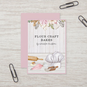 Carte De Visite Cuisine à l'aquarelle Chef Baker Outils de cuisson