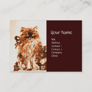 Carte De Visite CUISINE AVEC ROSE, Brown et blanc