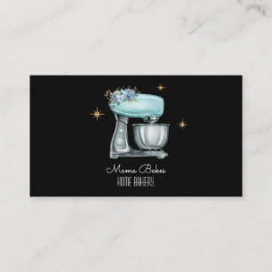 Carte De Visite Cuisine boulangère Aquarelle Chef pâtissier Noir