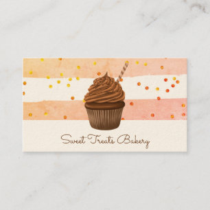 Carte De Visite Cuisine boulangerie Aquarelle Cupcake Baker Chef p