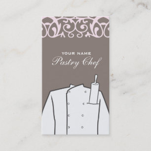 Carte De Visite Cuisine boulangerie Chef Manteau et broche à roule