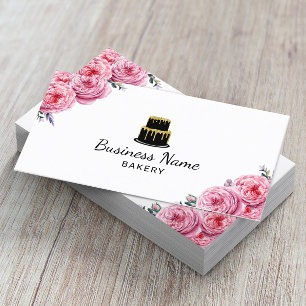 Carte De Visite Cuisine boulangerie Pâtisserie Chef Élégant Floral