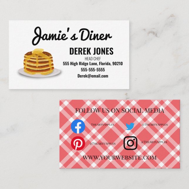 Carte De Visite cuisine classe restauration diner crêpes restauran (Devant / Derrière)
