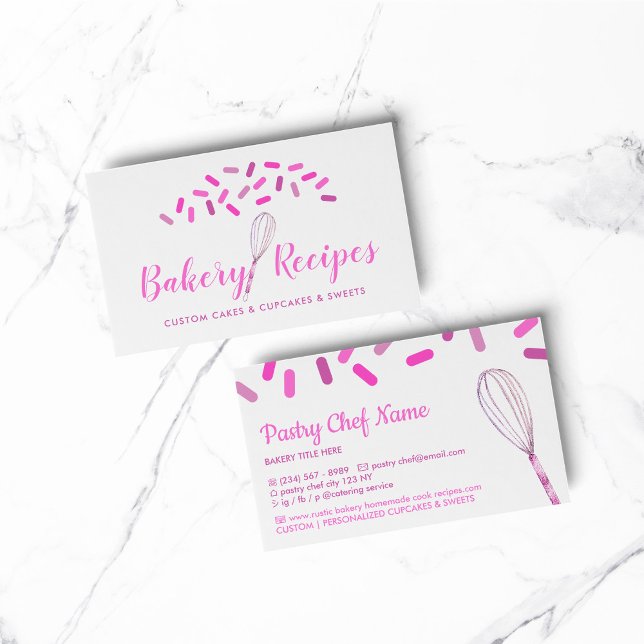 Carte De Visite Cuisine créative Whisk Signature (BAKERY PASTRY CHEF COOK CAKE event planner business)