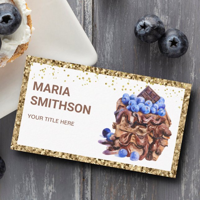 Carte De Visite Cuisine de chocolat pâtisserie en tranches Chef bo (Créateur téléchargé)