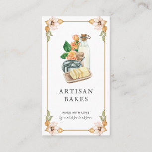 Carte De Visite Cuisine de cuisson Ingrédients Aquarelle Boulanger