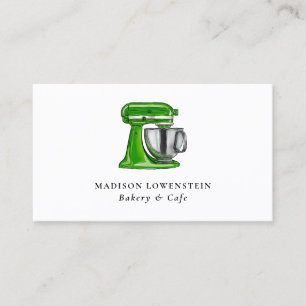 Carte De Visite Cuisine du Whiskeur Vert Pâtisserie Chef moderne 