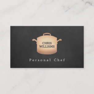 Carte De Visite Cuisine en cuivre de chef personnel Logo de restau