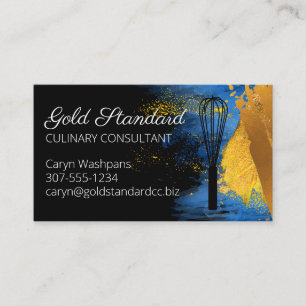 Carte De Visite Cuisine gastronomique personnelle au whisky d'or b