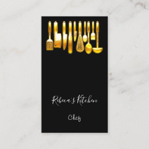 Carte De Visite Cuisine Logo Chef Restaurant Cuisine Knifes Noir