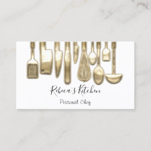 Carte De Visite Cuisine Personnel Chef Restaurant Gold Catering