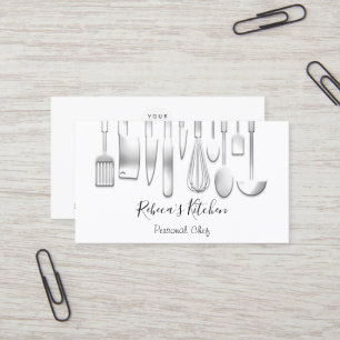 Carte De Visite Cuisine Personnel Chef Restaurant Restauration Bla