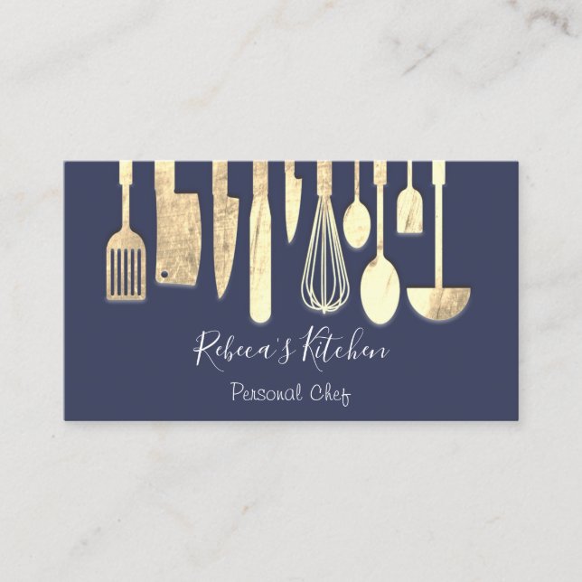 Carte De Visite Cuisine Personnel Chef Restaurant Restauration Ble (Devant)